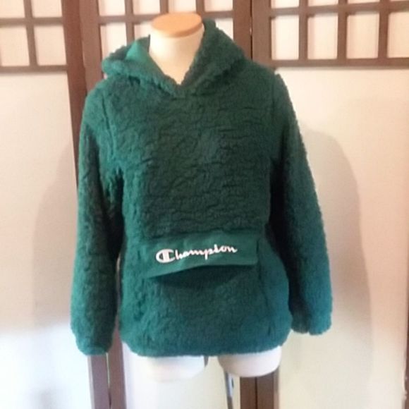 Champion Jackets & Blazers - Champion teddy bear hoodie deep green sz M